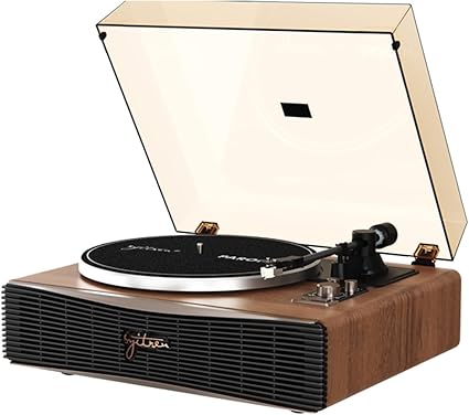 Paron Record Player Vintage Turntable for Vinyl Records with Built-in Speakers Bluetooth