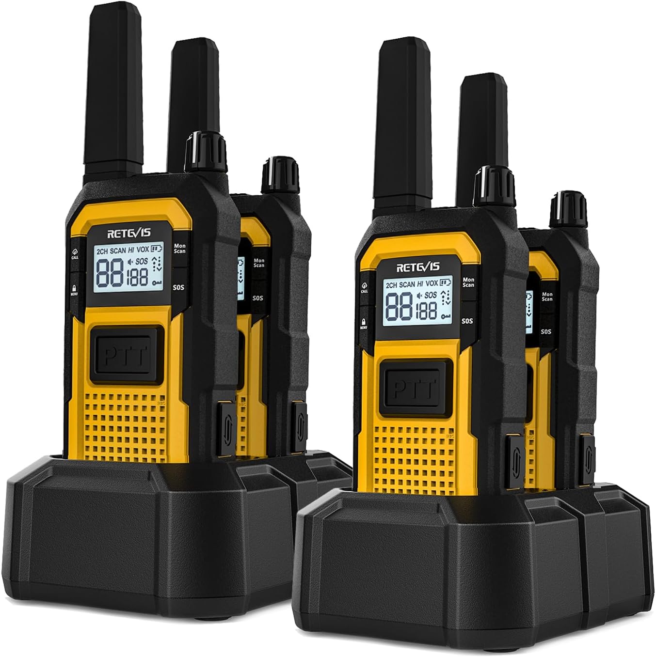 Retevis RB48 Heavy Duty Walkie Talkies, Waterproof Two Way Radio, Advanced Triple Proof & Floating, 2000 mAh