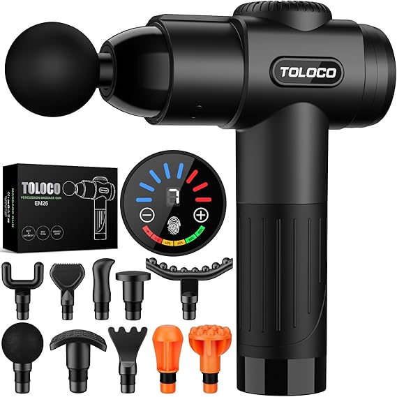 TOLOCO Massage Gun, Deep Tissue Back Massage for Athletes for Pain Relief